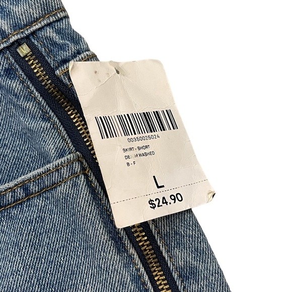 Forever 21 Zipper Mini Skirt Size Large Denim New - Picture 5 of 9